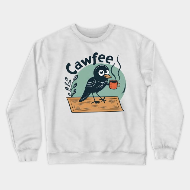 cawfee crow Crewneck Sweatshirt by Clouth Clothing 